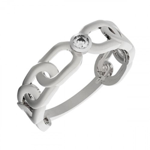 Кольцо из белого золота с фианитом