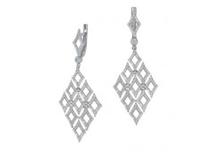 Серебряные cерьги висячие с фианитом