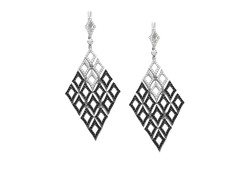 Серебряные cерьги висячие с фианитом