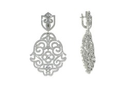Серебряные cерьги висячие с фианитом
