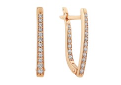 Золотые cерьги с фианитом