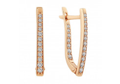 Золотые cерьги с фианитом