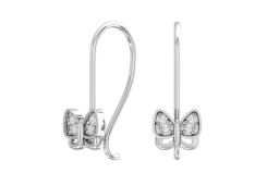 Серебряные cерьги классические с фианитом