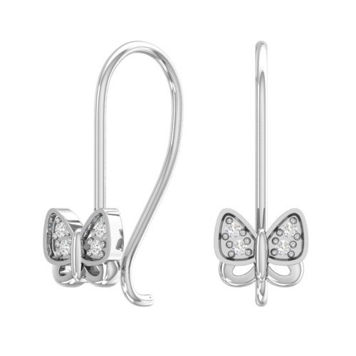 Серебряные cерьги классические с фианитом