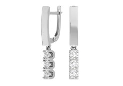 Серебряные cерьги висячие с фианитом