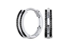 Серебряные cерьги классические с фианитом