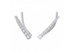 Серебряные cерьги классические с фианитом