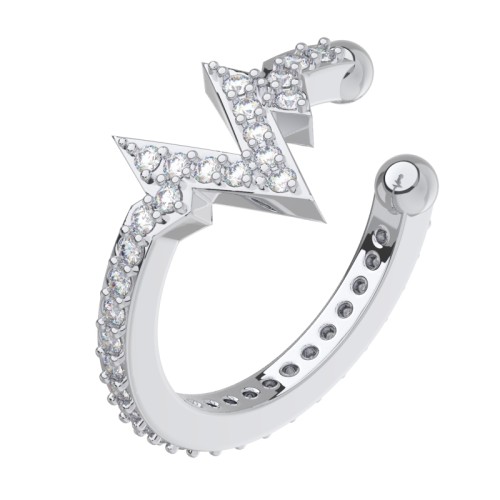 Серебряная серьга классическая с фианитом