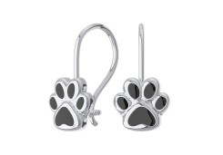 Серебряные cерьги классические с эмалью