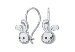 Серебряные cерьги классические с эмалью