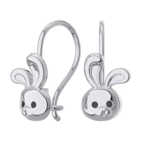 Серебряные cерьги классические с эмалью