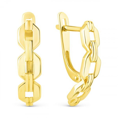 Серьги классические из желтого золота