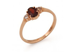 Кольцо из желтого золота с гранатом