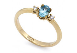 Кольцо из желтого золота с топазом