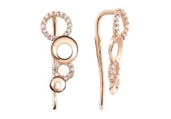 Золотые cерьги классические с фианитом