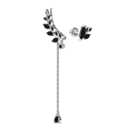 Серебряные cерьги пусеты (гвоздики) с кварцем