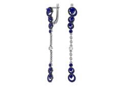 Серебряные cерьги висячие с фианитом