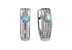 Серебряные cерьги с кварцем