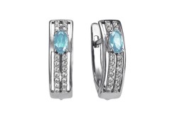 Серебряные cерьги с кварцем