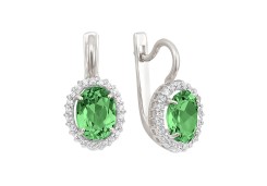 Серебряные cерьги с кварцем