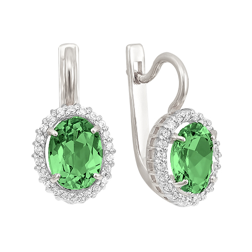 Серебряные cерьги с кварцем