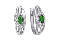 Серебряные cерьги классические с кварцем