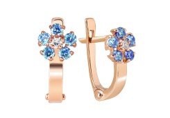 Золотые cерьги классические с фианитом