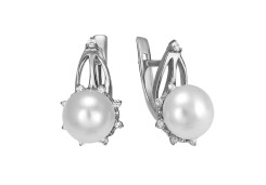 Серебряные cерьги с жемчугом