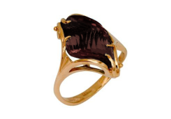 Золотое кольцо с раух-топазом