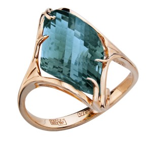 Золотое кольцо с ситаллом