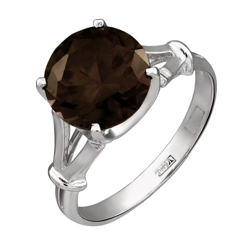 Серебряное кольцо с раух-топазом