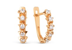 Золотые cерьги с фианитом