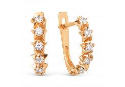 Золотые cерьги с фианитом