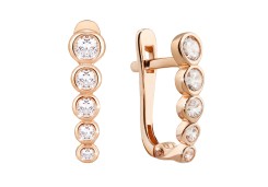 Золотые cерьги с фианитом