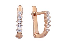 Золотые cерьги с фианитом