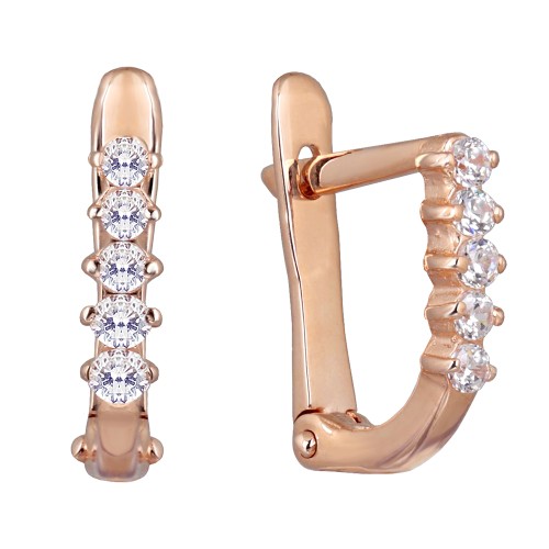 Золотые cерьги с фианитом