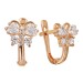 Золотые cерьги классические с фианитом