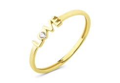 Кольцо из желтого золота с фианитом