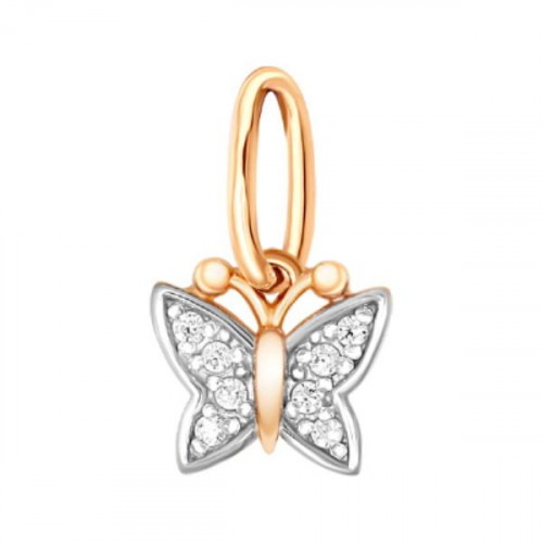 Золотая подвеска с фианитом