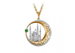 Золотая подвеска с фианитом