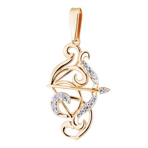 Золотая подвеска с фианитом