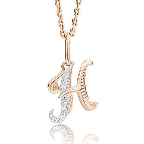 Золотая подвеска с фианитом