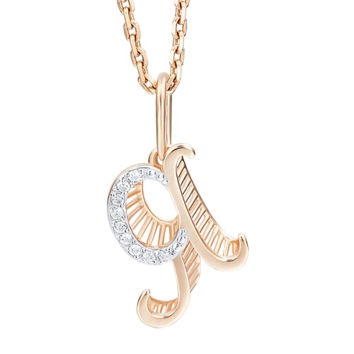 Золотая подвеска с фианитом