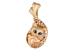 Подвеска из красного золота 585 пробы с эмалью