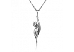Подвеска из белого золота с фианитом