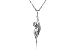 Подвеска из белого золота с фианитом