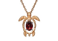Подвеска из красного золота 585 пробы с гранатом