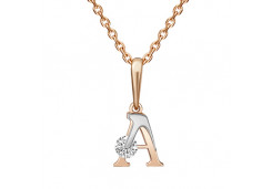 Золотая подвеска с фианитом