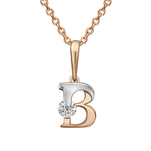 Золотая подвеска с фианитом