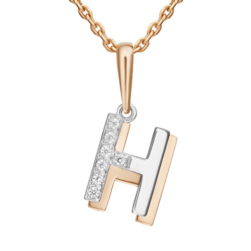 Золотая подвеска с фианитом